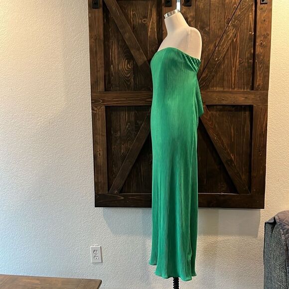 Sexy Strapless Pleated Maxi Tube Dress Slim Fit Backless Bodycon Long Dress Lrg - Picture 6 of 12